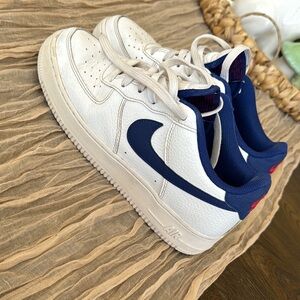 Nike White and Blue Sneakers